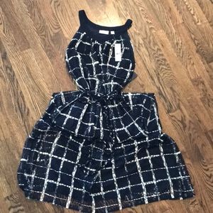 Navy Gingham Maxi Dress